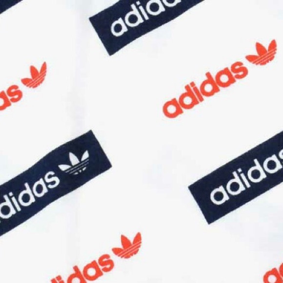 Adidas Logo Black White & Red Short Sleeve T-Shirt - Picture 5 of 5